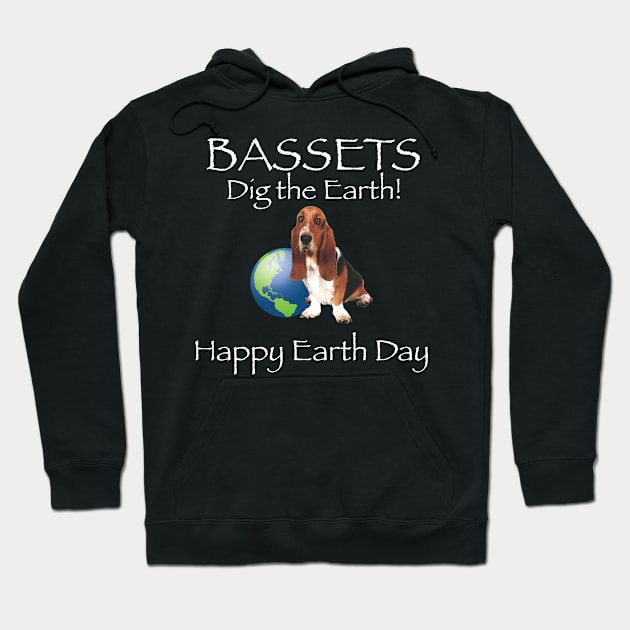Basset Hound Happy Earth Day T-Shirt Hoodie by bbreidenbach